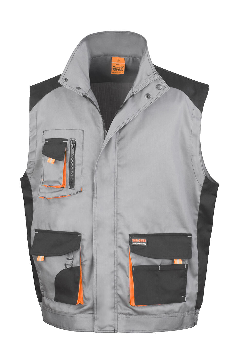 LITE Gilet in Farbe Grey/Black/Orange