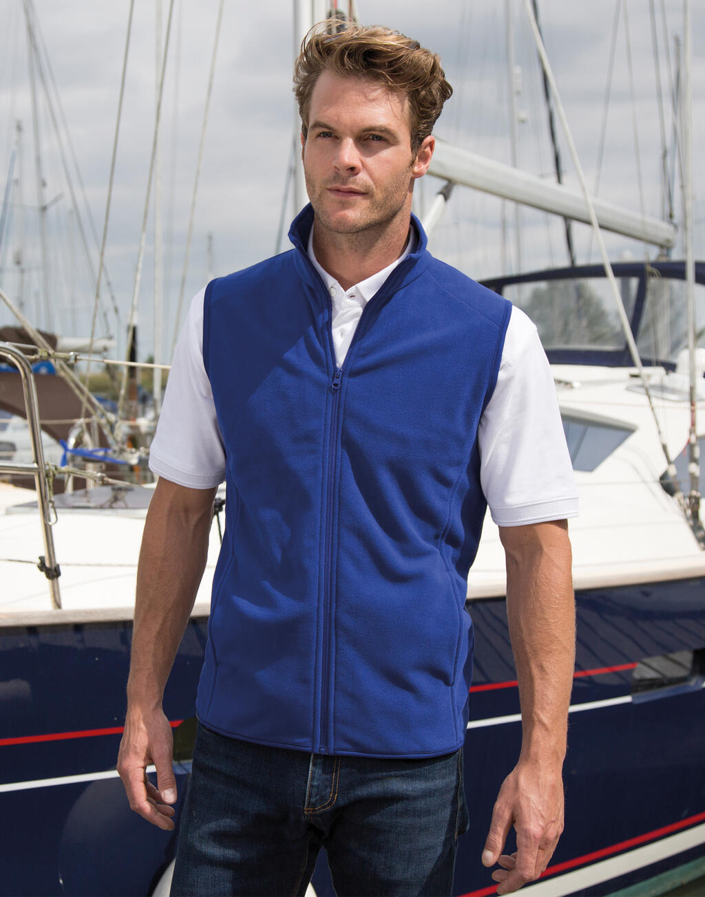 Micro Fleece Gilet in Farbe Black