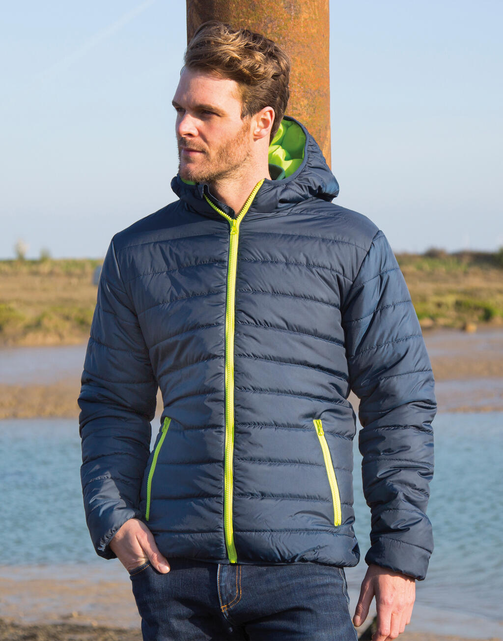 Soft Padded Jacket in Farbe Black