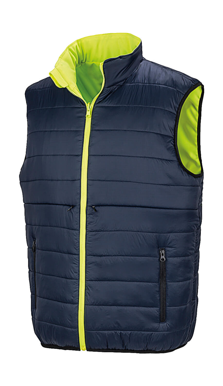 Reversible Soft Padded Safety Gilet in Farbe Fluo Orange/Navy