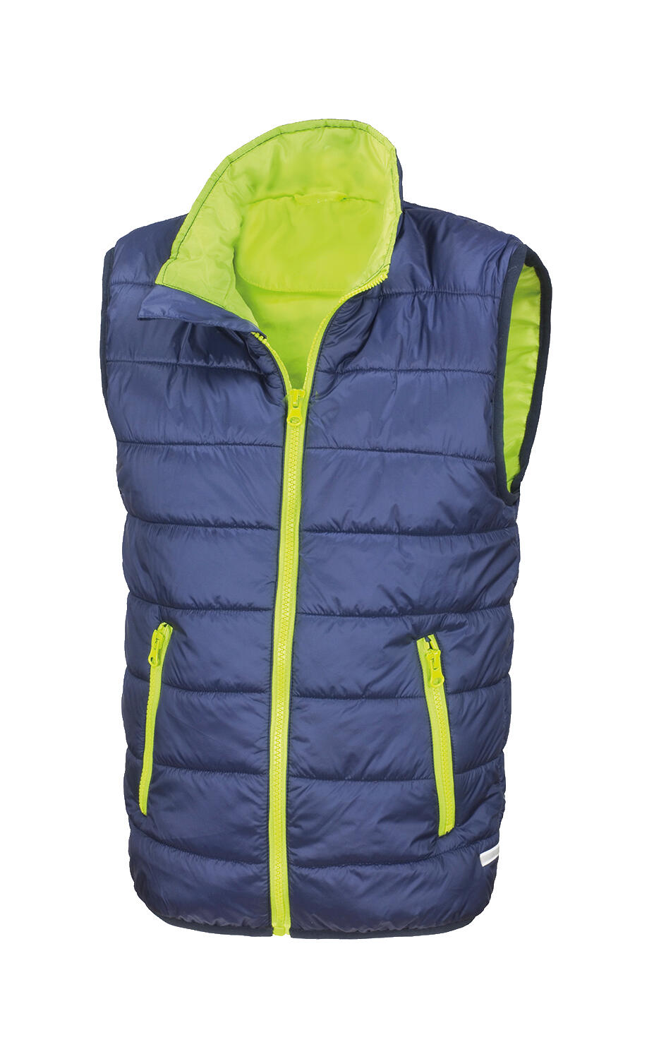 Junior/Youth Padded Bodywarmer in Farbe Navy/Lime
