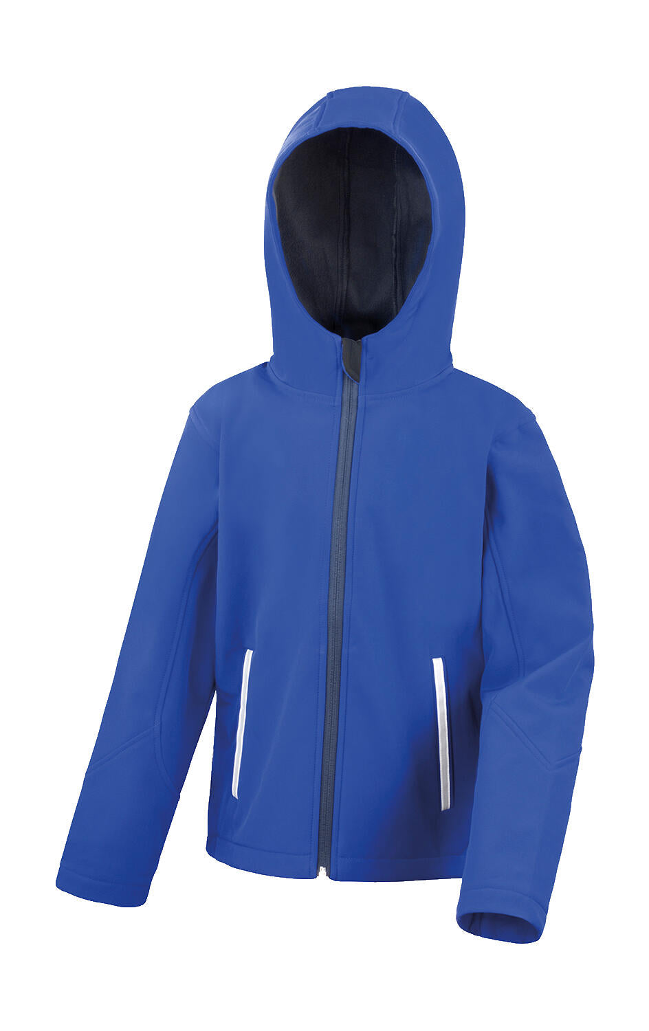 Kids TX Performance Hooded Softshell Jacket in Farbe Royal/Navy