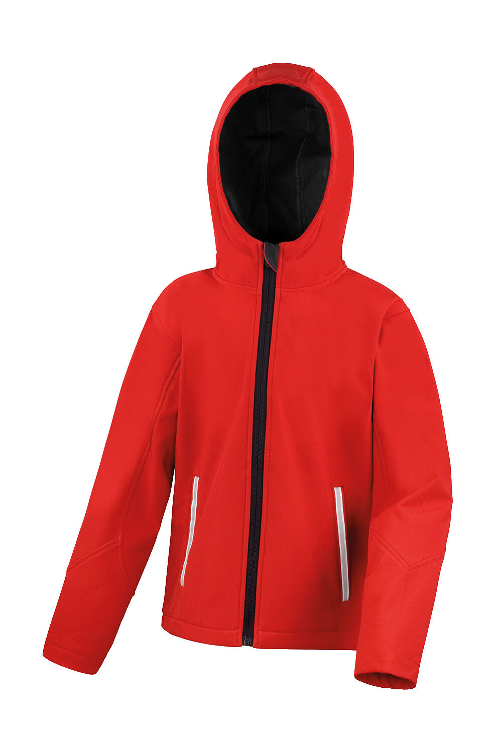 Kids TX Performance Hooded Softshell Jacket in Farbe Red/Black