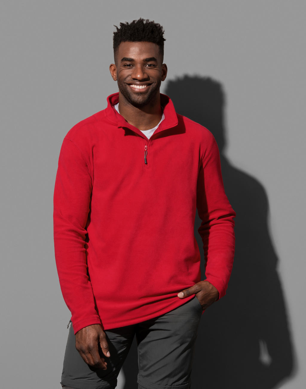 Fleece Half-Zip in Farbe Black Opal
