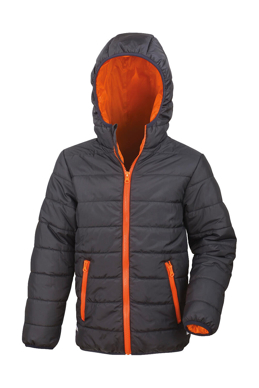 Junior/Youth Soft Padded Jacket in Farbe Black/Orange