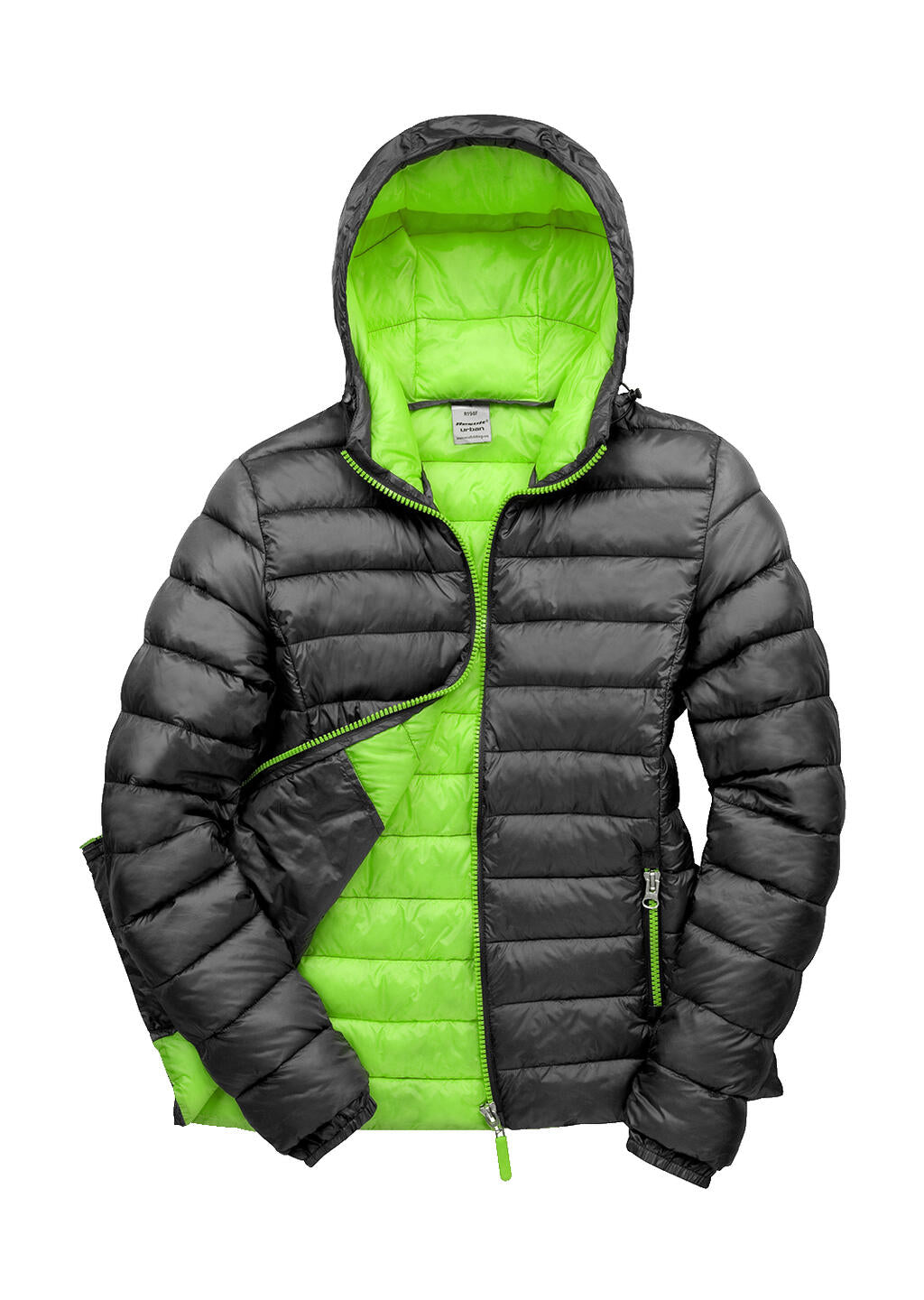 Ladies' Snow Bird Hooded Jacket in Farbe Black/Lime