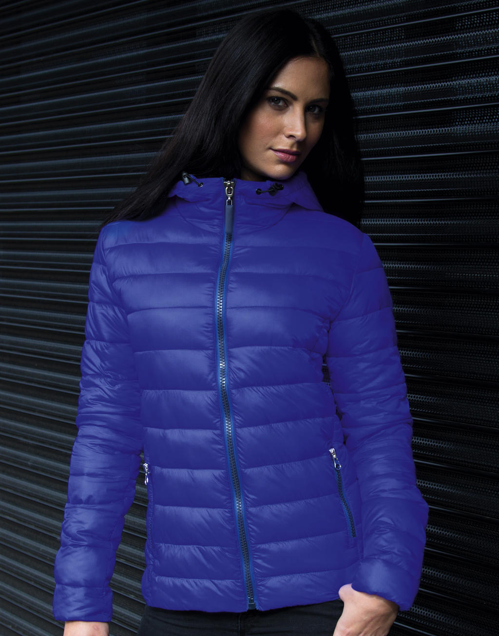 Ladies' Snow Bird Hooded Jacket in Farbe Grey/Orange
