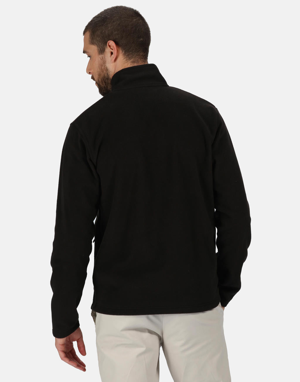 Honestly Made Recycled Full Zip Fleece in Farbe Black