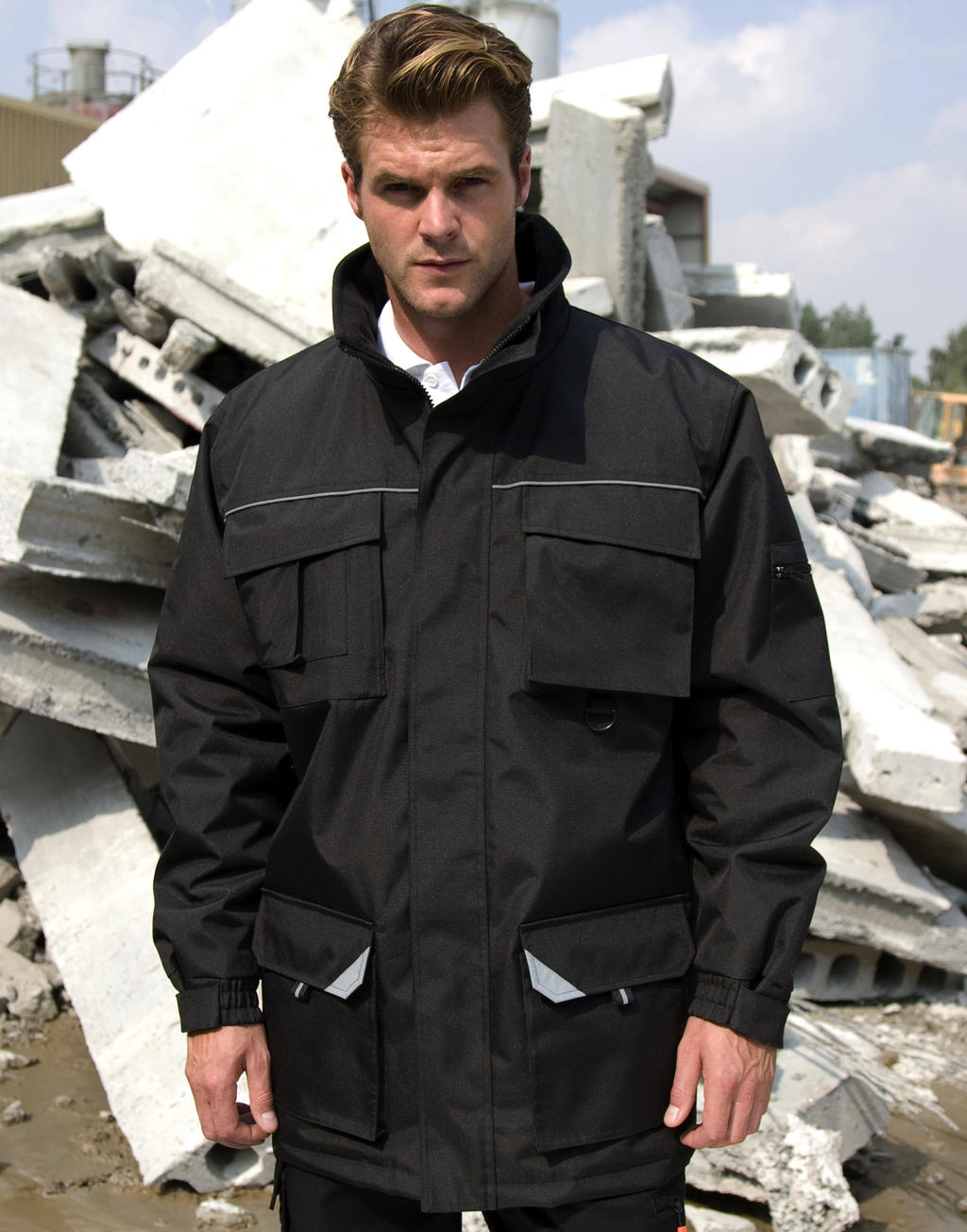 Work-Guard Sabre Long Coat in Farbe Black