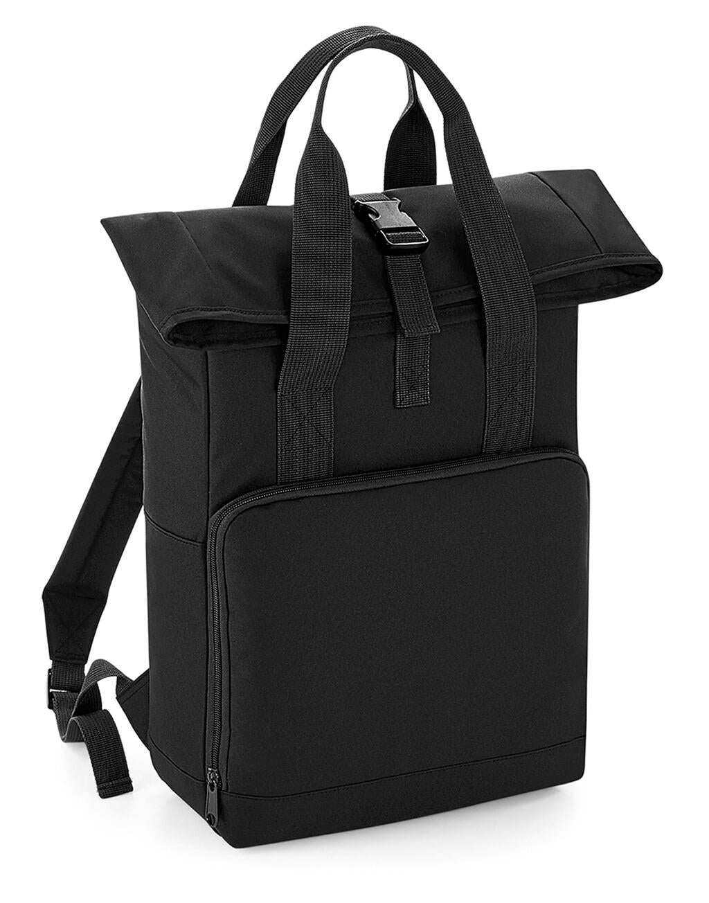 Twin Handle Roll-Top Backpack in Farbe Black