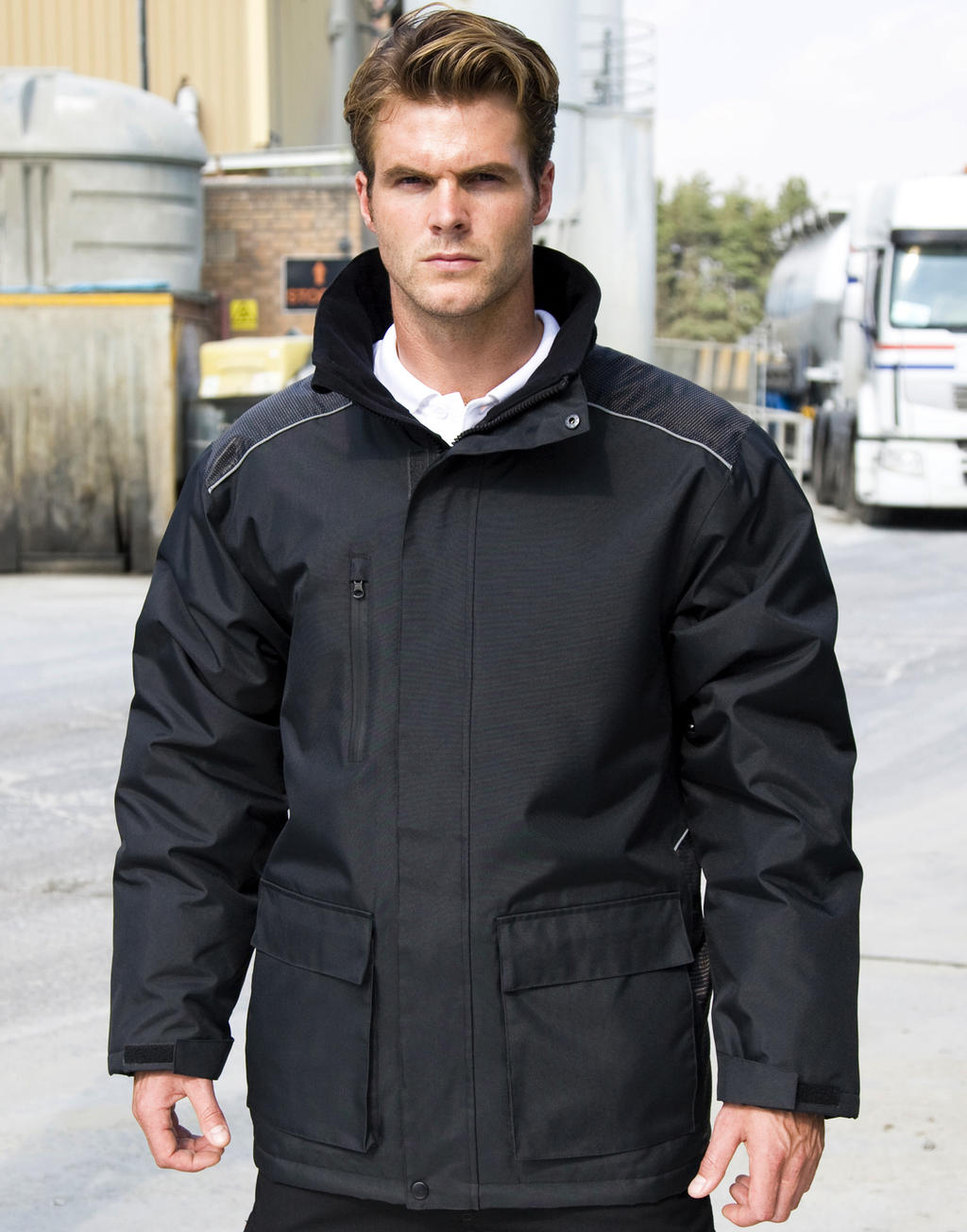 Work-Guard Vostex Long Coat in Farbe Black