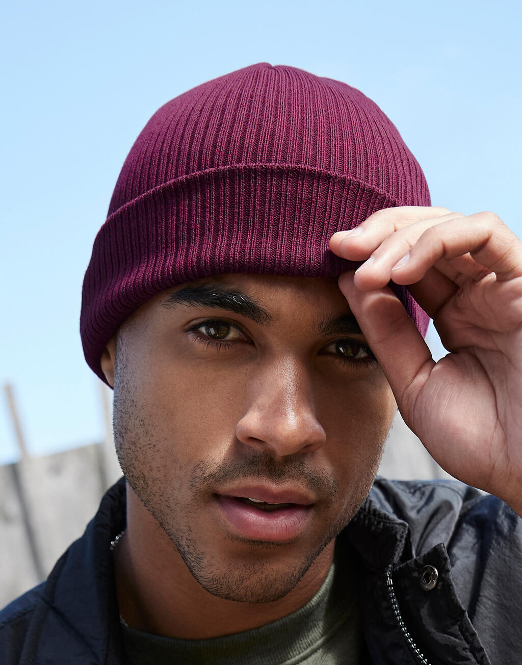 Organic Cotton Beanie in Farbe Black