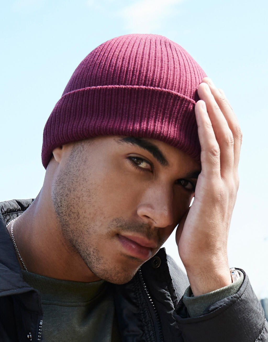 Organic Cotton Beanie in Farbe Black