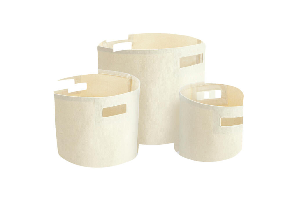 Canvas Storage Tubs in Farbe Natural