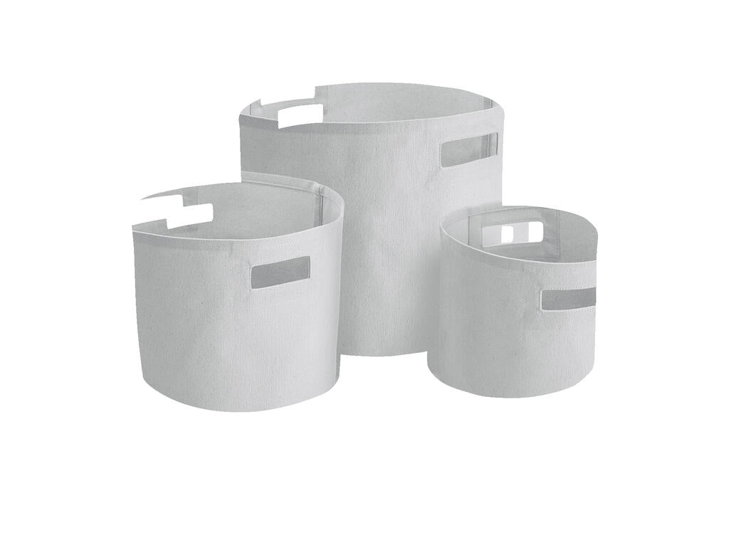 Canvas Storage Tubs in Farbe Light Grey