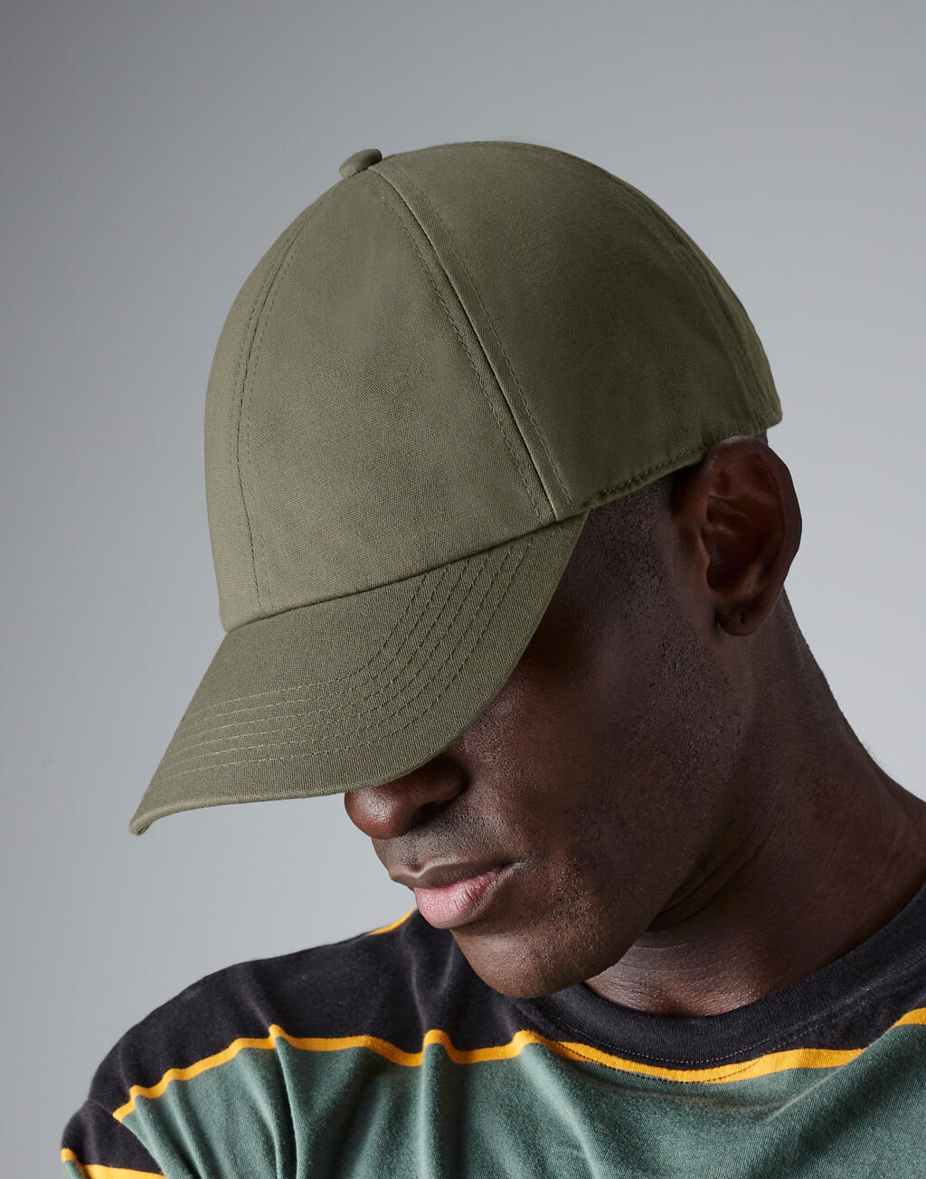 Organic Cotton 6 Panel Cap in Farbe Black
