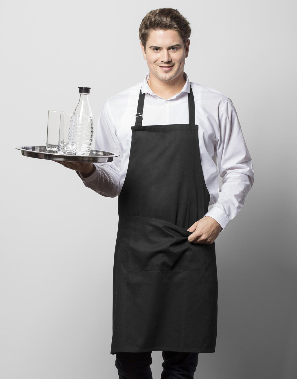 Lisbon 100% Cotton Bib Apron in Farbe White