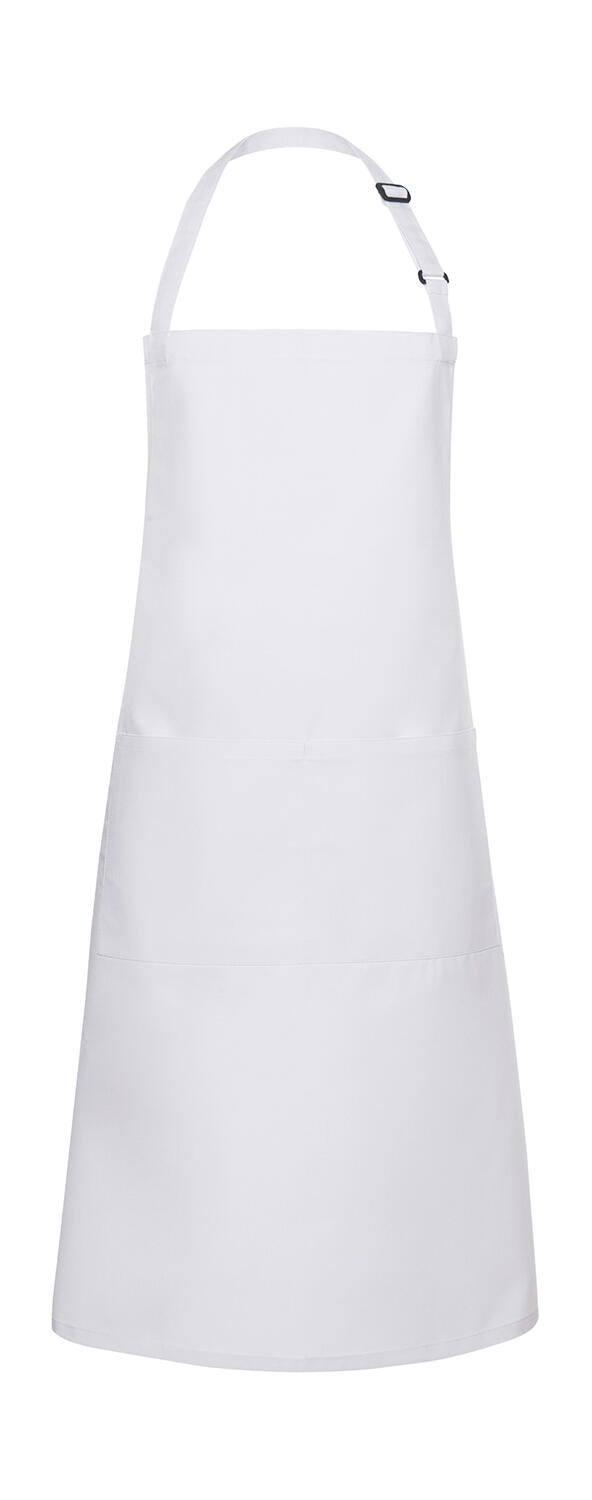 Bib Apron Basic with Pocket in Farbe White