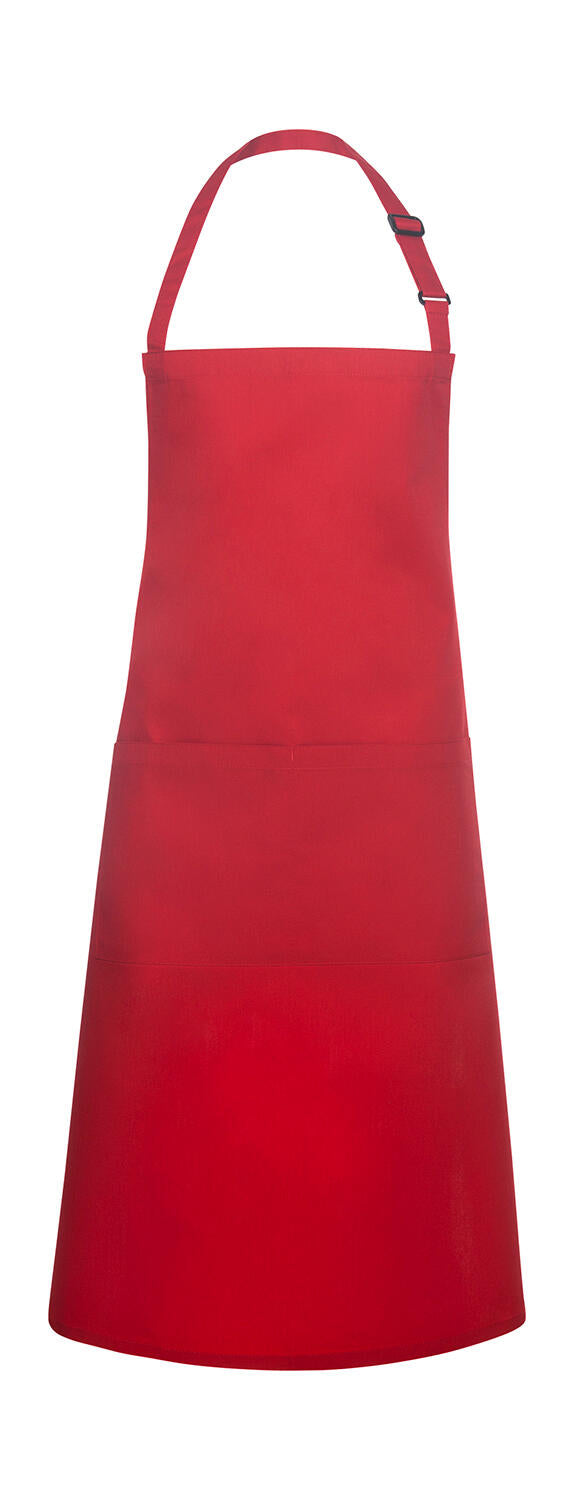 Bib Apron Basic with Pocket in Farbe Red