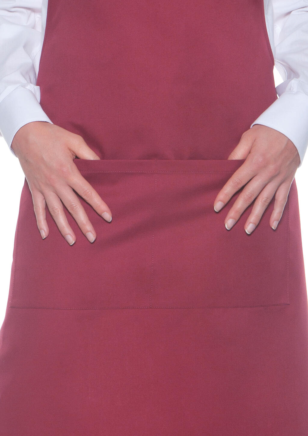 Bib Apron Basic with Pocket in Farbe White