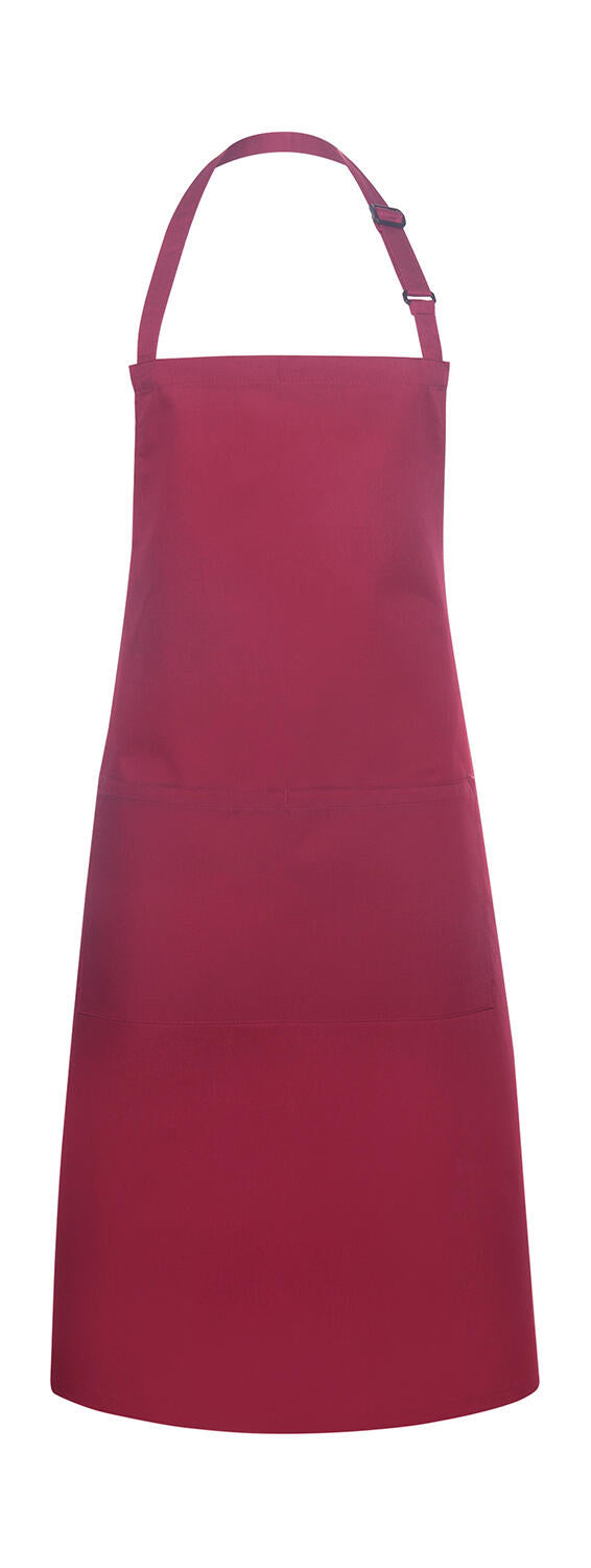 Bib Apron Basic with Pocket in Farbe Bordeaux