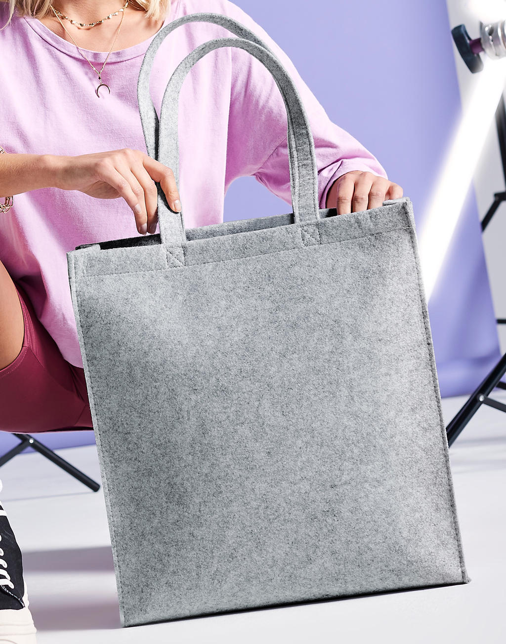 Felt Tote Bag in Farbe Charcoal Melange