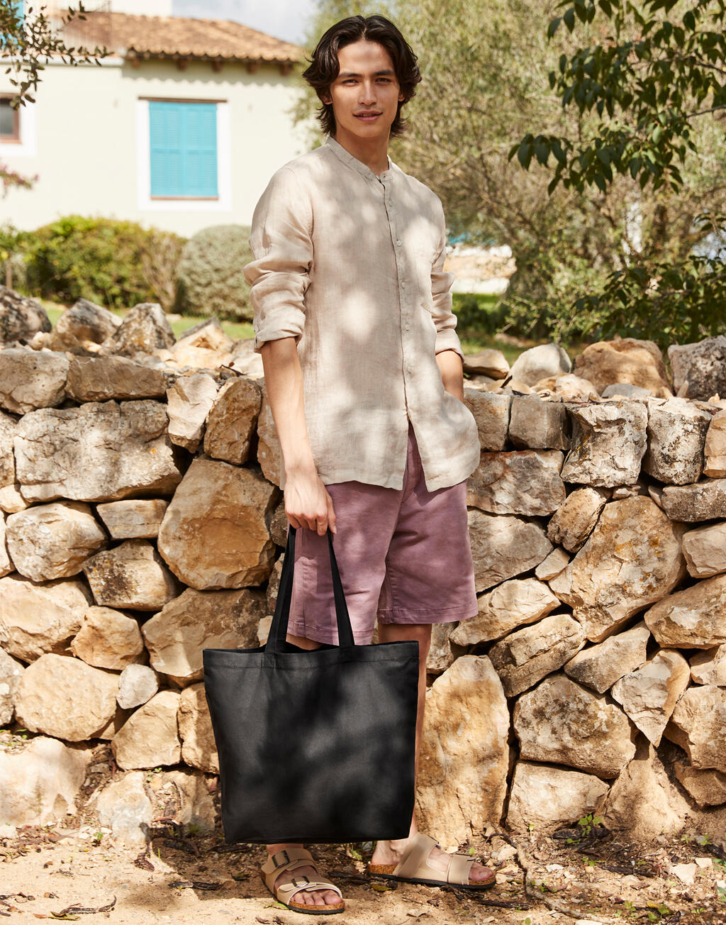 Recycled Cotton Maxi Tote in Farbe Natural