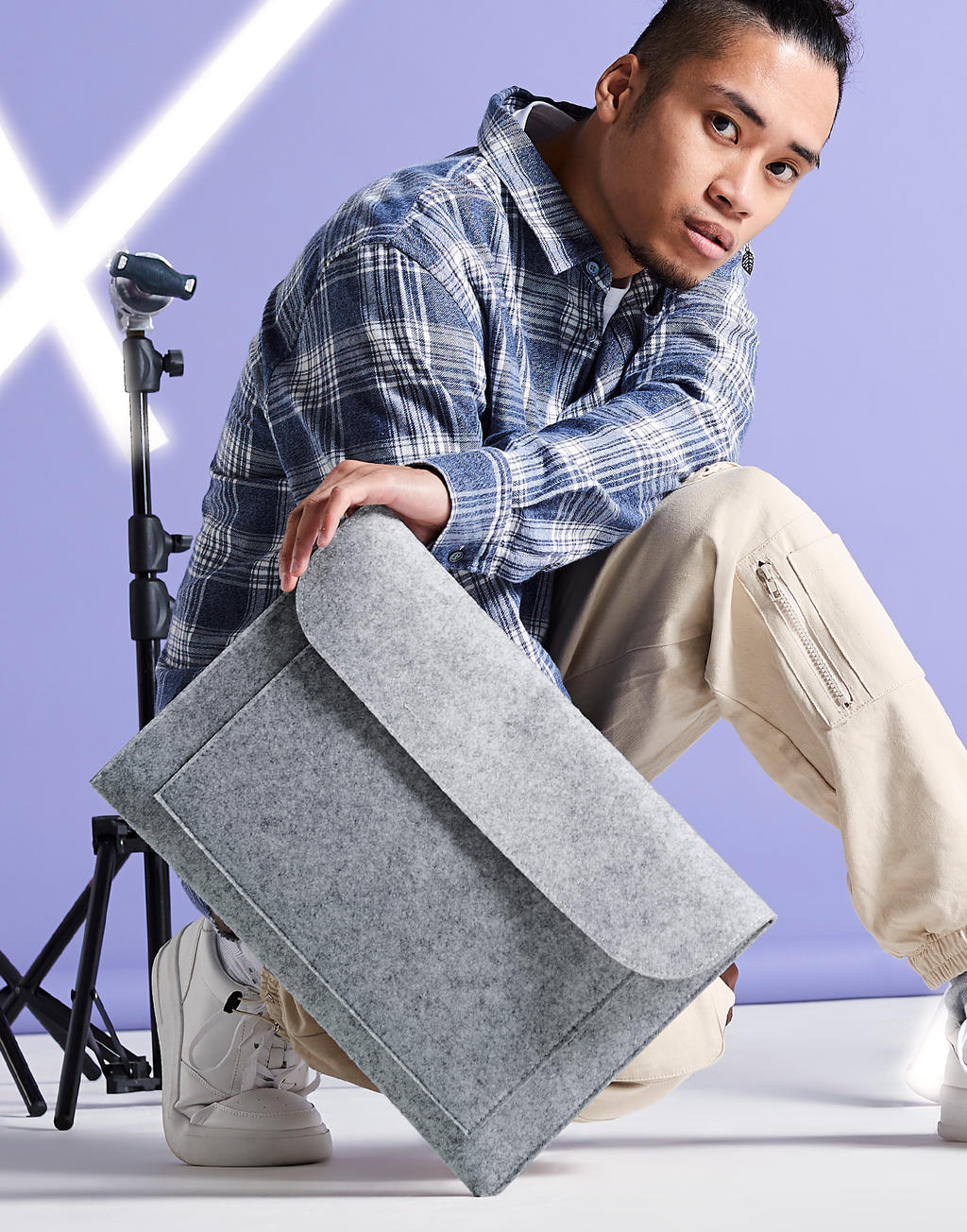 Felt Laptop/Document Slip in Farbe Charcoal Melange