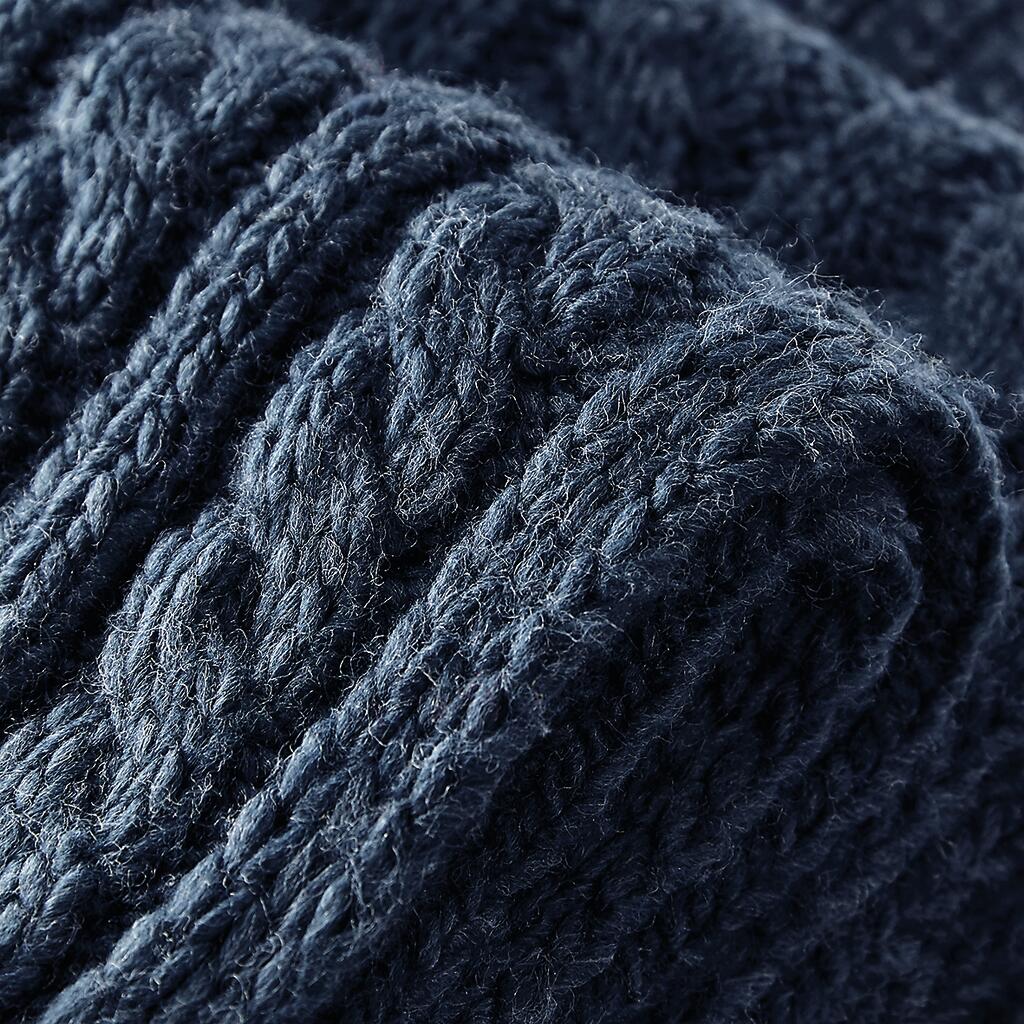 Cable Knit Melange Scarf in Farbe Black