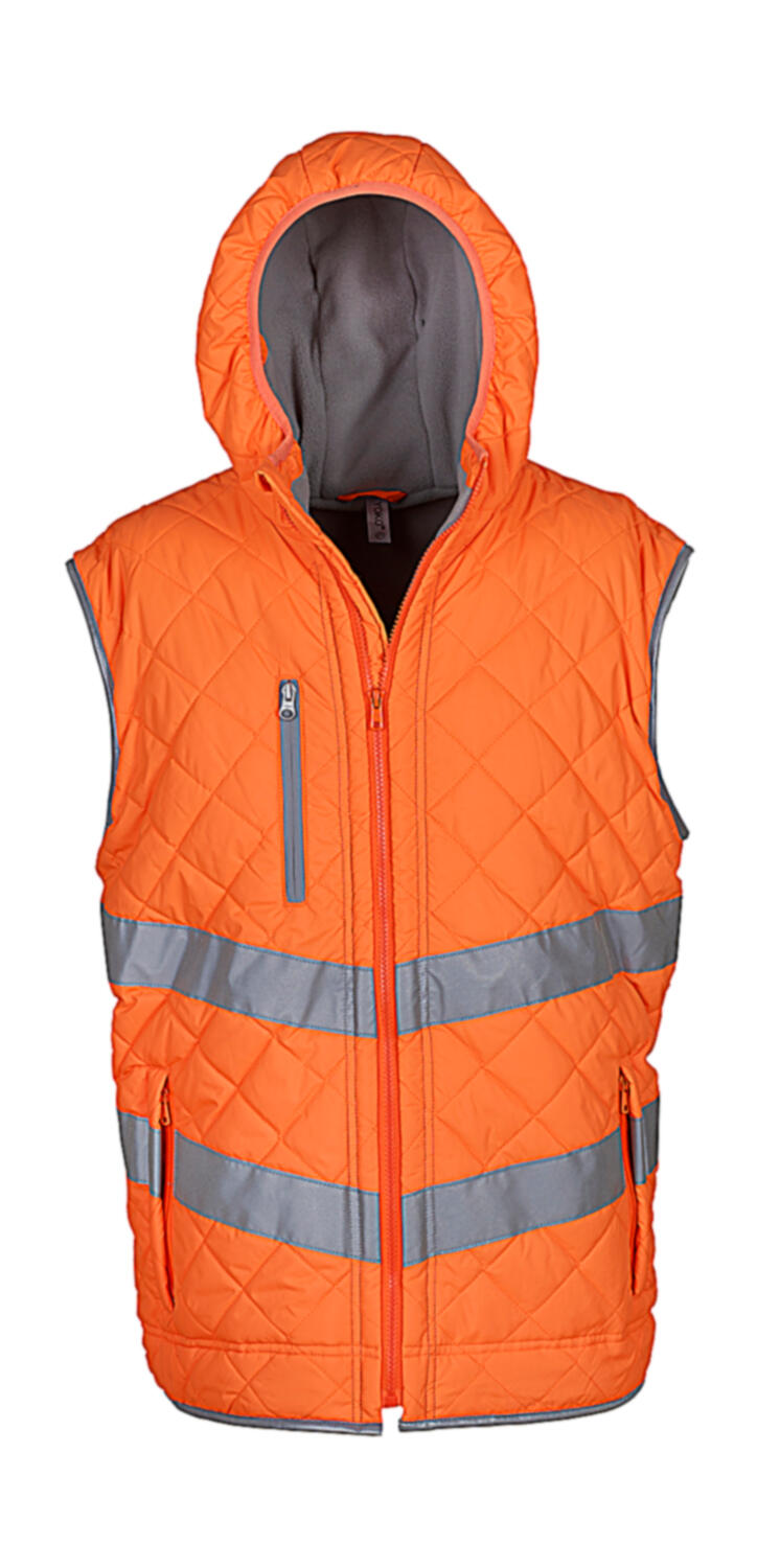 Fluo Kensington Hooded Gilet in Farbe Fluo Orange