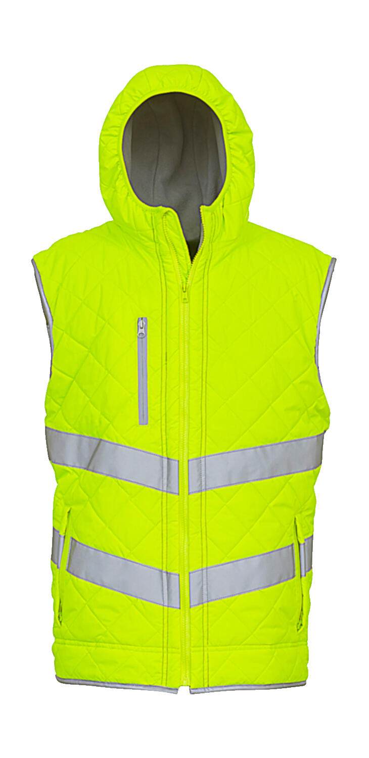 Fluo Kensington Hooded Gilet in Farbe Fluo Yellow