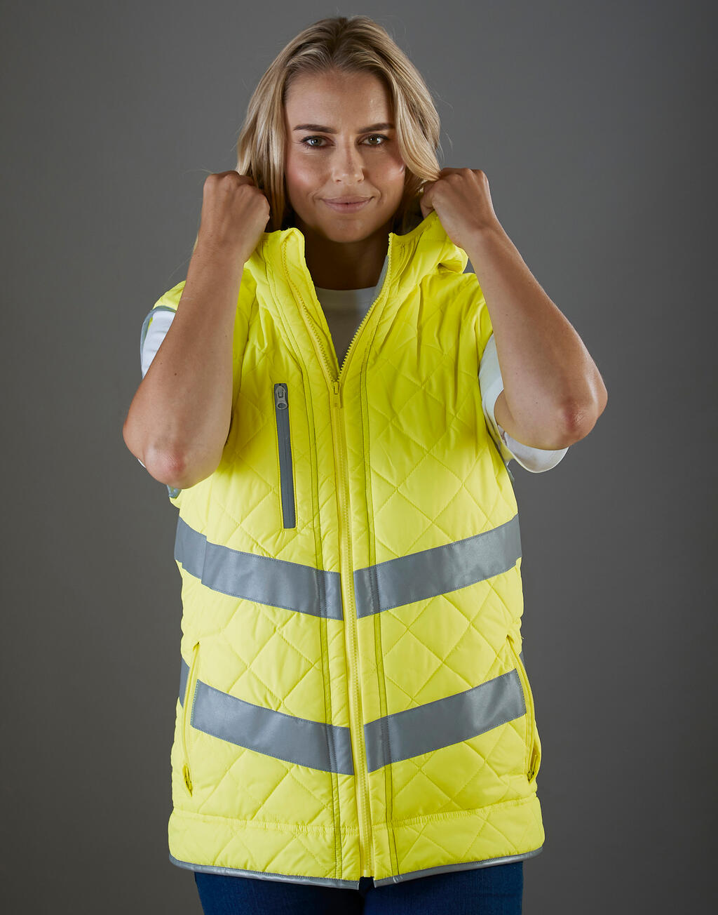 Fluo Kensington Hooded Gilet in Farbe Fluo Orange