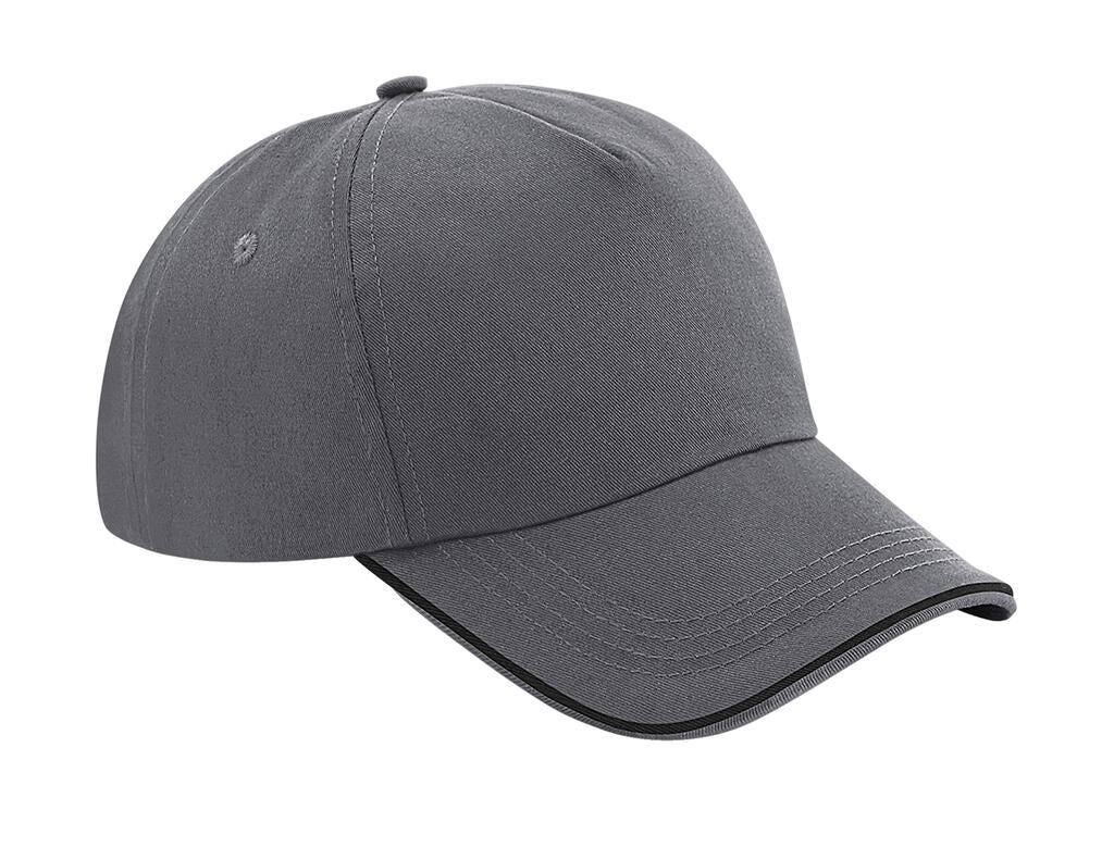 Authentic 5 Panel Cap - Piped Peak in Farbe Graphite Grey/Black