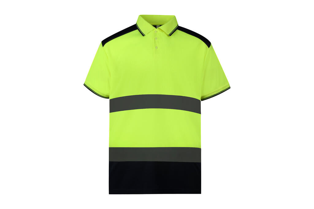 Fluo 2-Tone Polo in Farbe Fluo Yellow/Navy