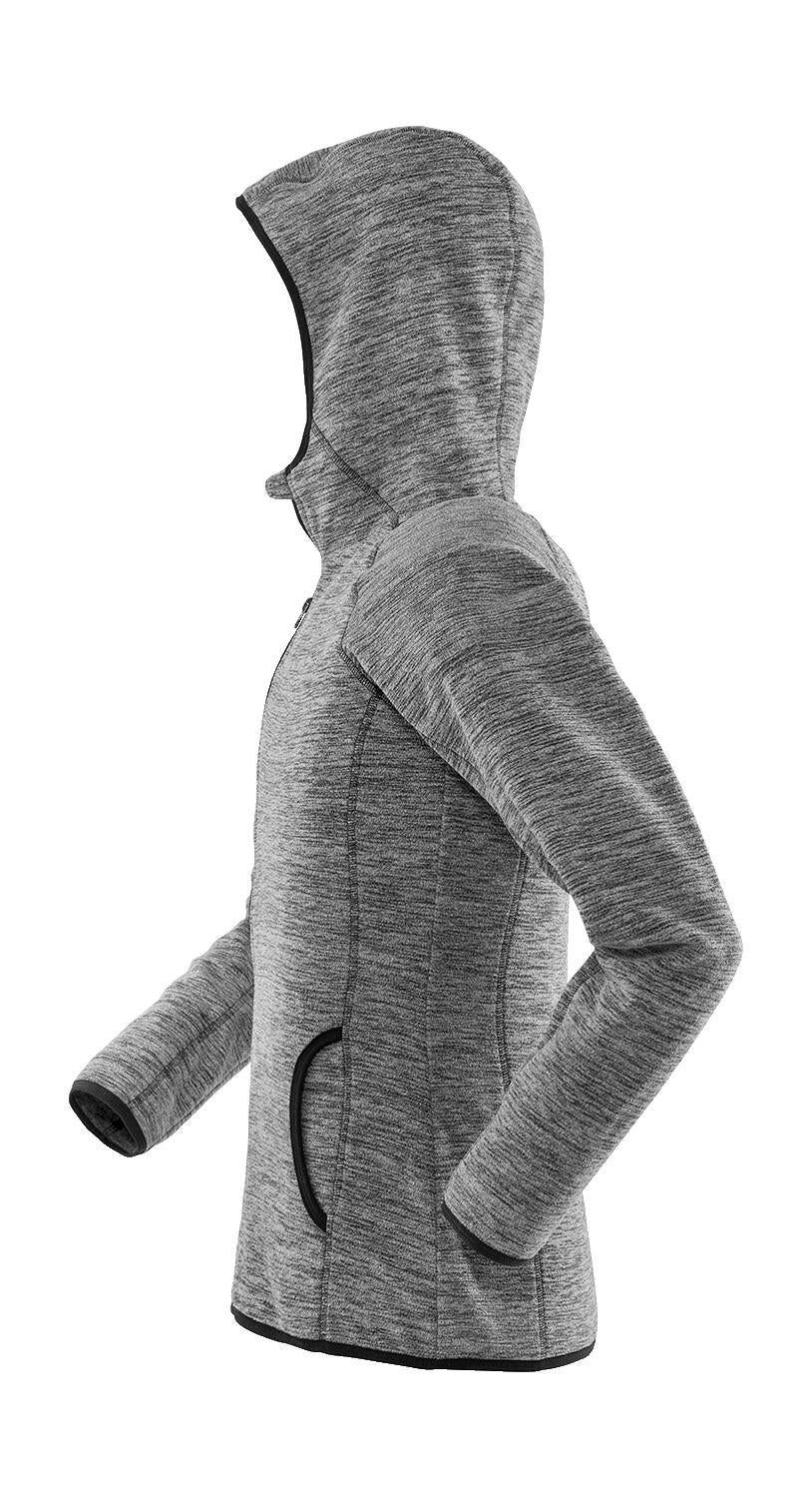 Women's Microfleece Hoodi in Farbe Marl Grey/Black