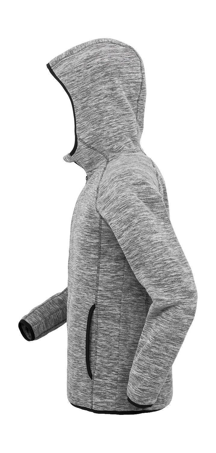 Men's Microfleece Hoodi in Farbe Marl Grey/Black