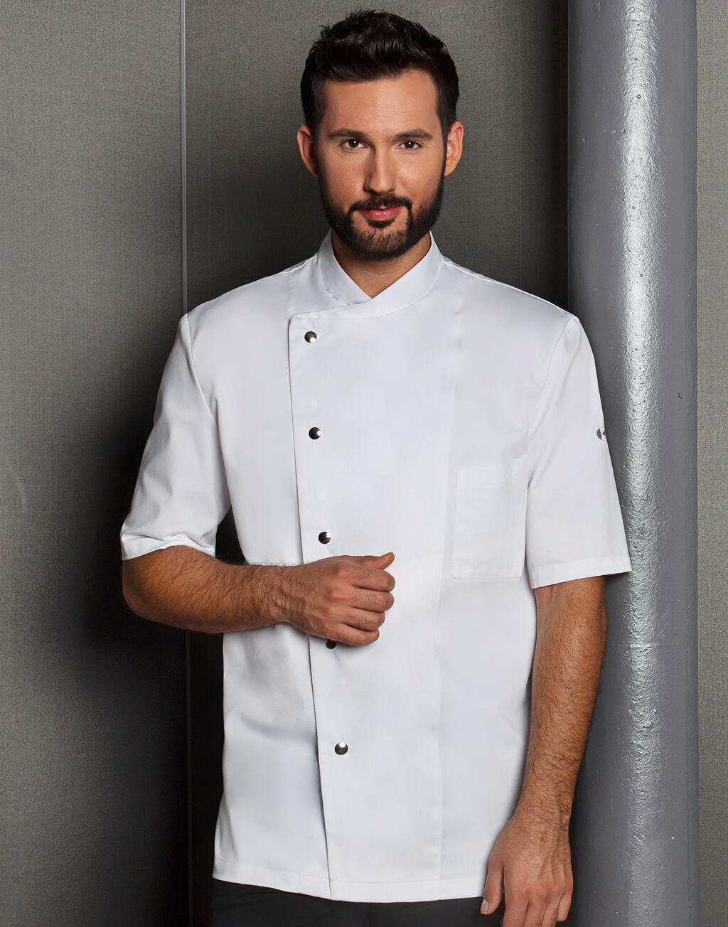Chef Jacket Gustav Short Sleeve in Farbe White
