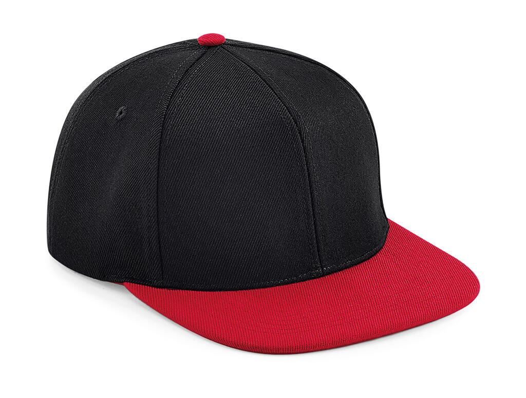Original Flat Peak 6 Panel Snapback in Farbe Black/Classic Red