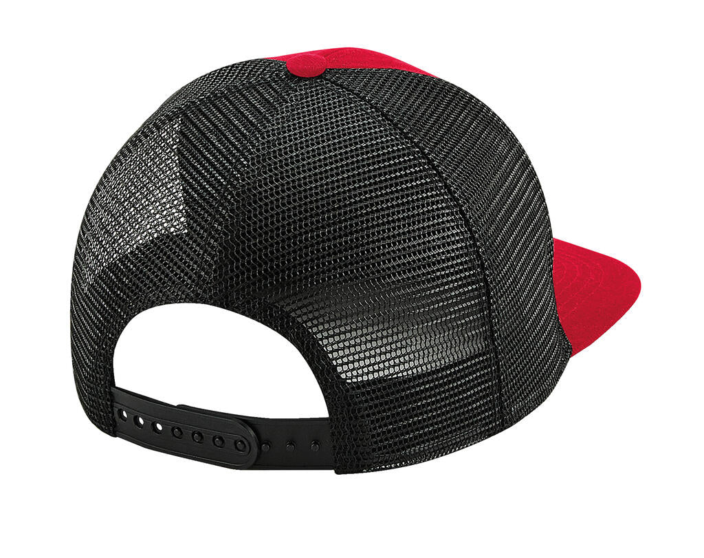 Original Flat Peak 6 Panel Trucker in Farbe Black/Black