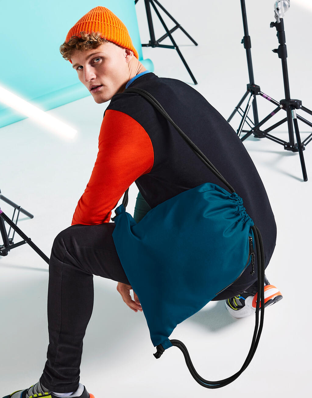 Recycled Gymsac in Farbe Black