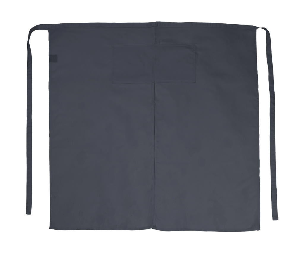 Berlin Long Bistro Apron with Vent and Pocket in Farbe Grey