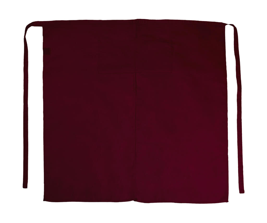 Berlin Long Bistro Apron with Vent and Pocket in Farbe Burgundy