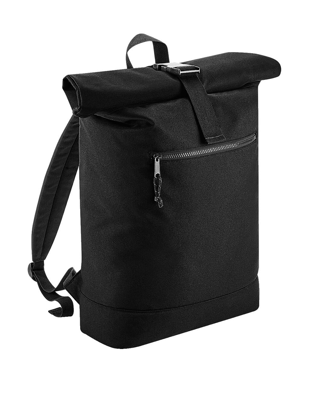 Recycled Roll-Top Backpack in Farbe Black