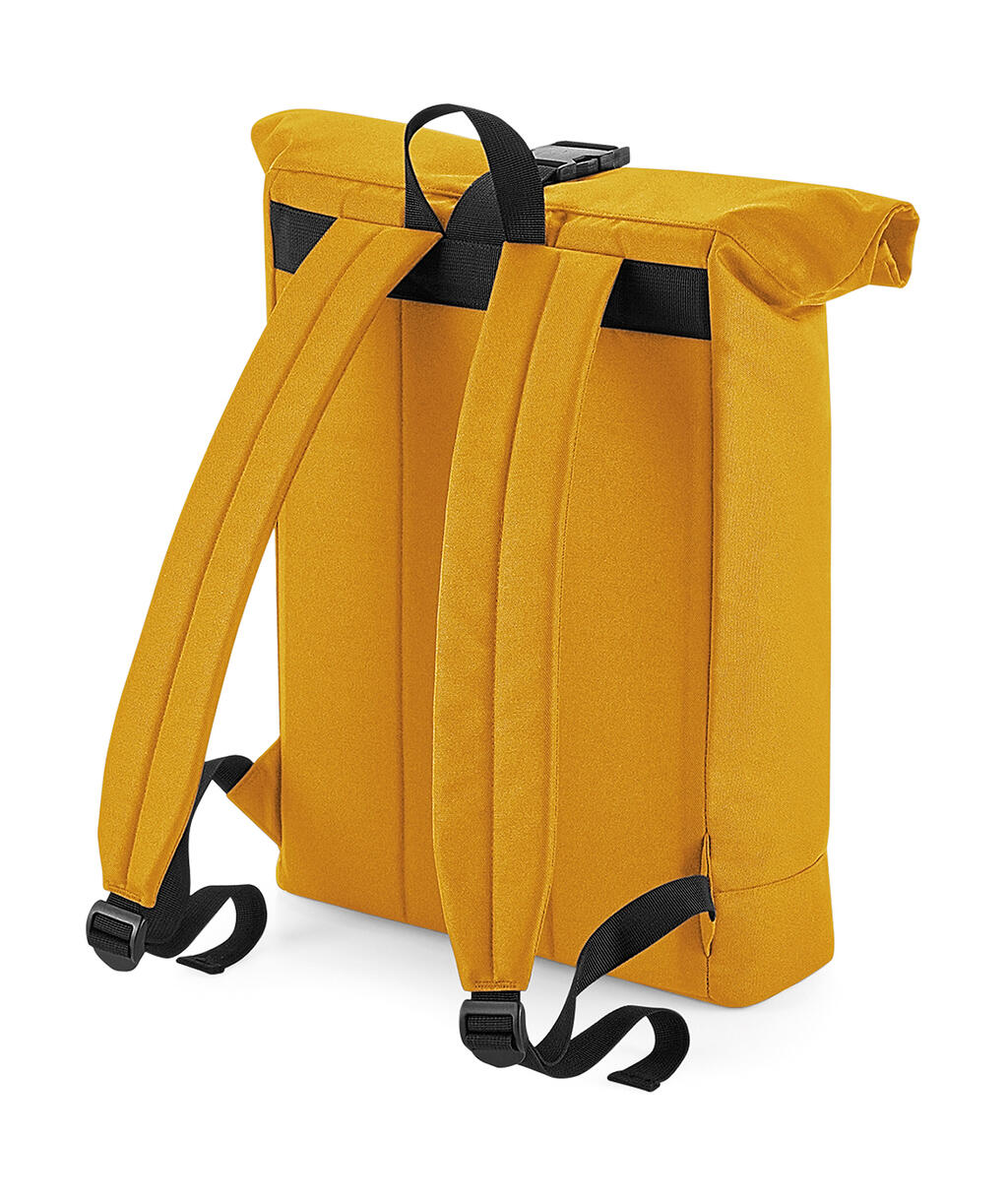 Recycled Roll-Top Backpack in Farbe Black