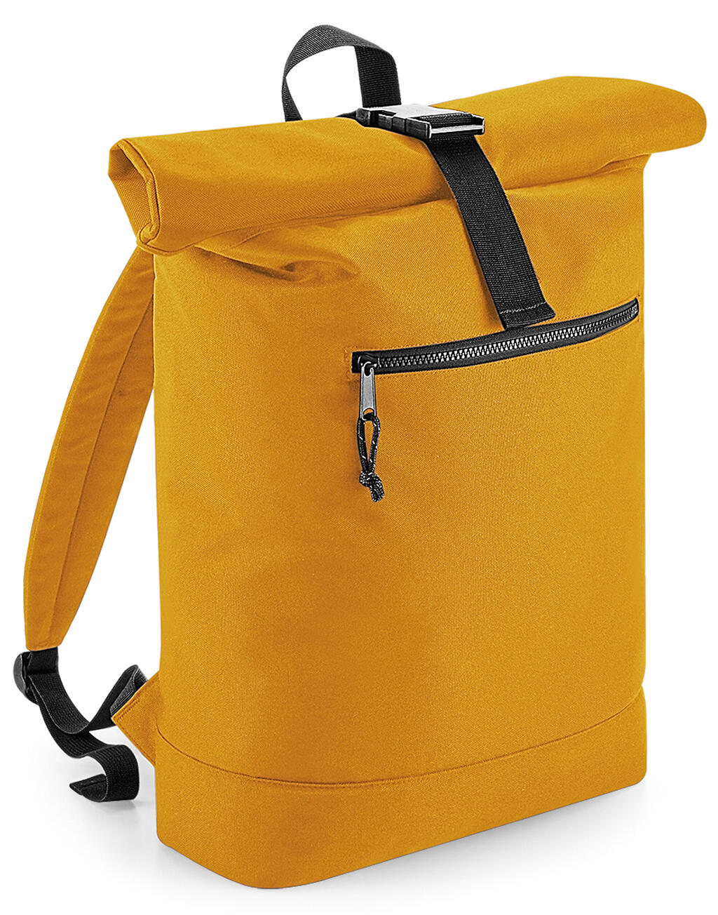 Recycled Roll-Top Backpack in Farbe Black