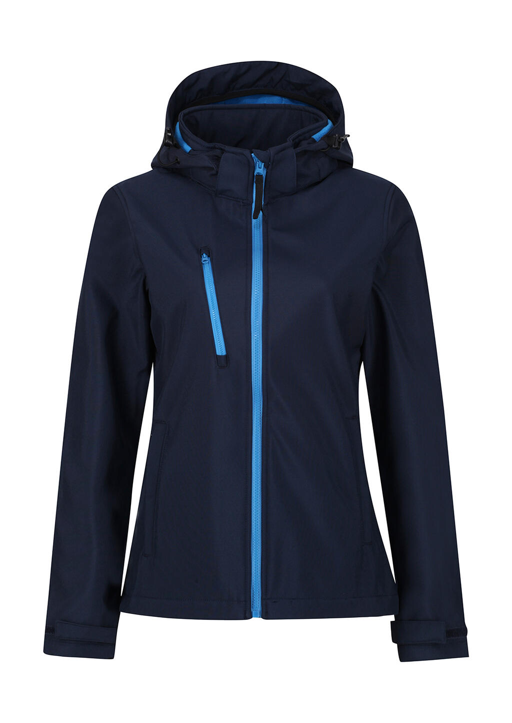 Women's Venturer 3-Layer Hooded Softshell Jacket in Farbe Navy/French Blue