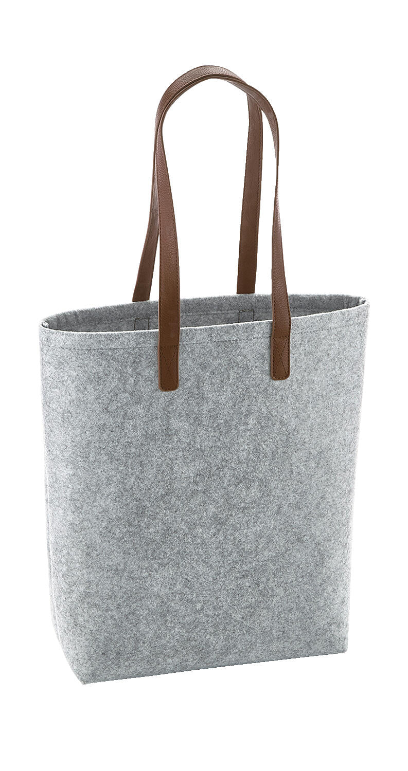 Premium Felt Tote in Farbe Grey Melange/Tan