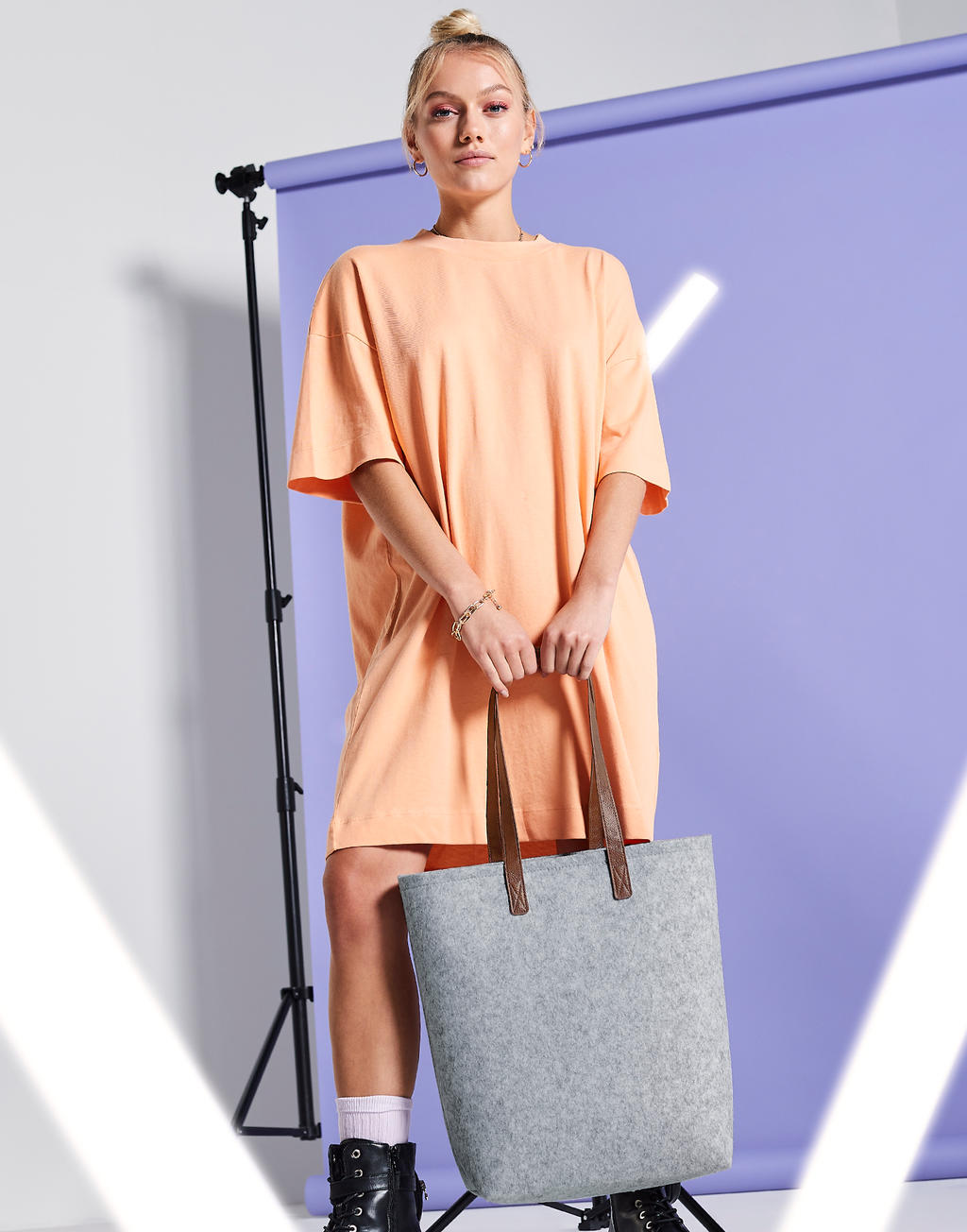 Premium Felt Tote in Farbe Charcoal Melange/Black