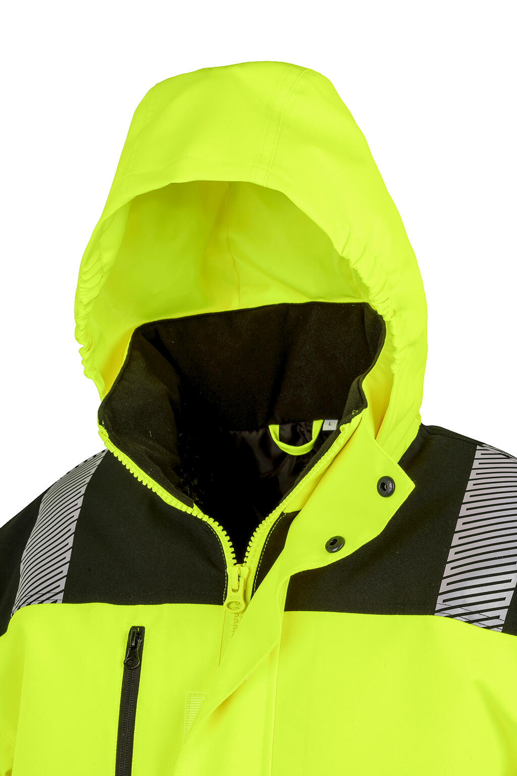 Printable Waterproof Softshell Safety Coat in Farbe Fluorescent Orange/Black