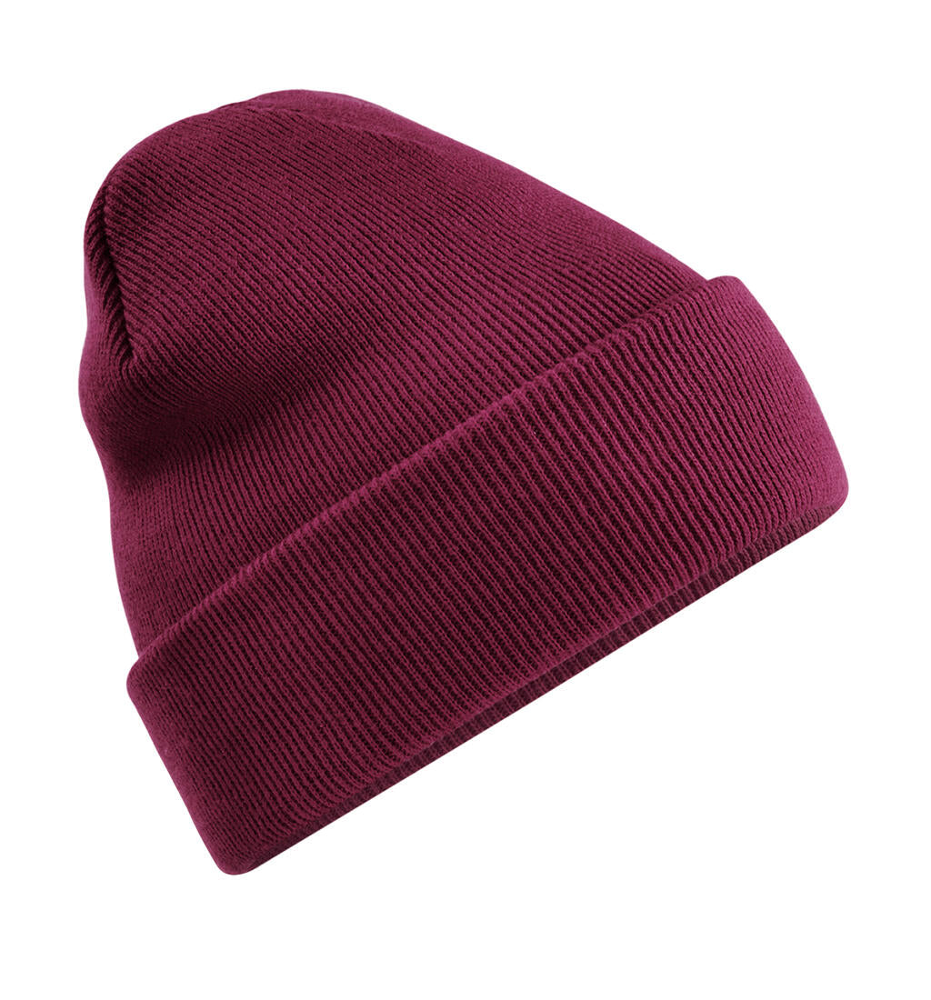 Recycled Original Cuffed Beanie in Farbe Burgundy